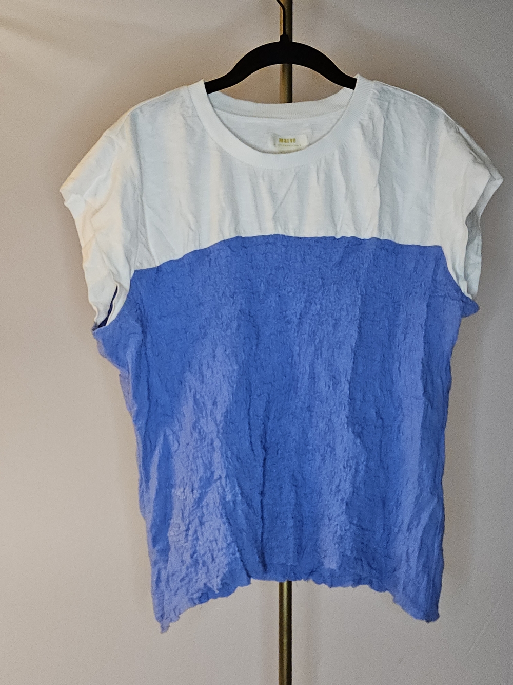 Maeve Anthropologie Ruched Colorblock Top